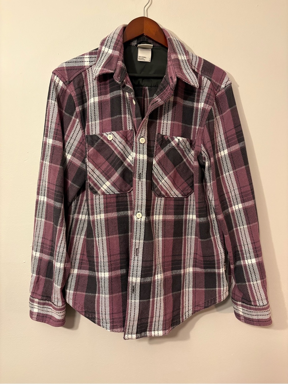 The North Face Plum Plaid Lined Flannel Shirt Jacket — Size L 🍂